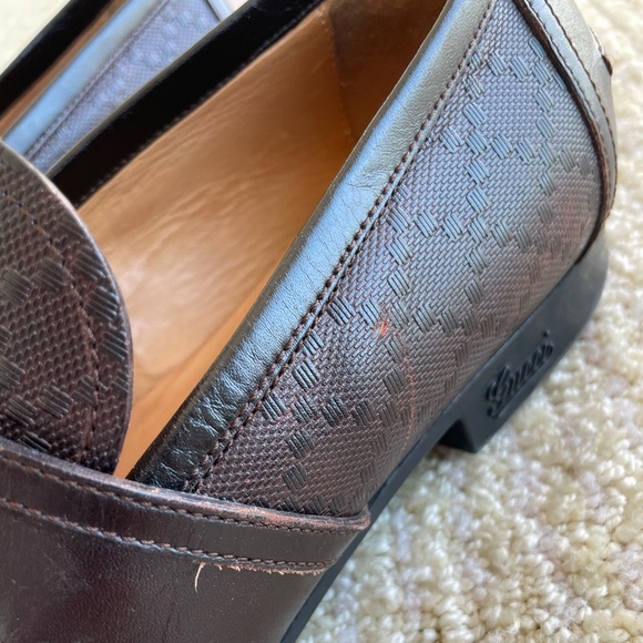 Gucci Men’s Brown Diamante Leather Penny Slip On Driving Loafers Size 11 US - Picture 14 of 15